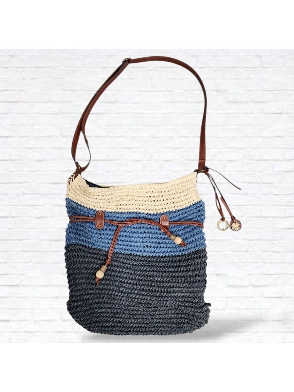 Lucky Brand Horizontal Stripe Paper Beach Tote Bag